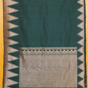 Bottle Green Lightweight Kanchipuram Silk Saree with Temple Borders