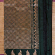 Bottle Green Lightweight Kanchipuram Silk Saree with Temple Borders