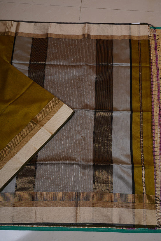 Yellow Maheswari Handloom Silk Cotton Saree