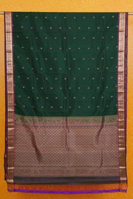 Green with Purple with Kamalam Butta Lightweight Kanchipuram Saree