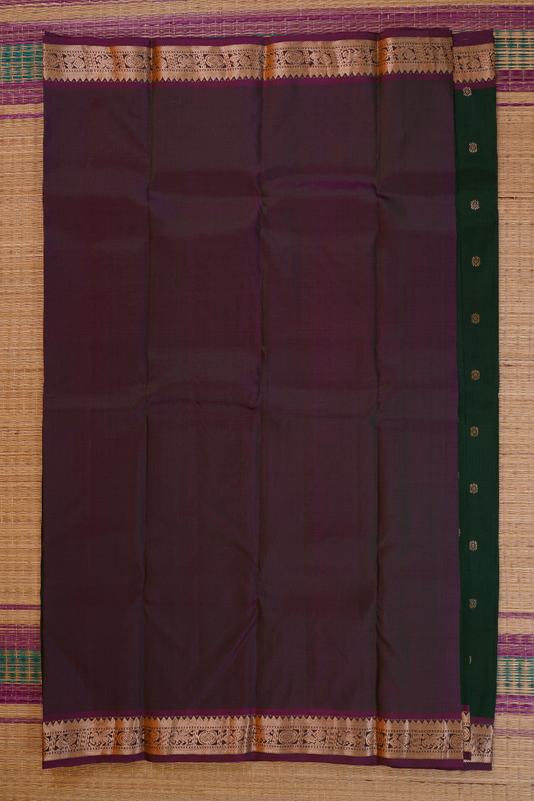 Green with Purple with Kamalam Butta Lightweight Kanchipuram Saree