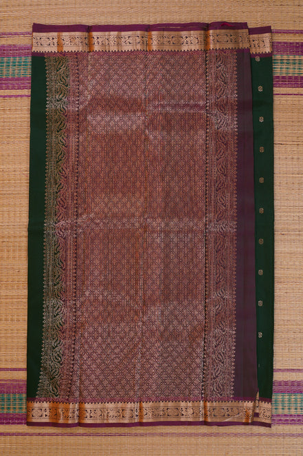 Green with Purple with Kamalam Butta Lightweight Kanchipuram Saree