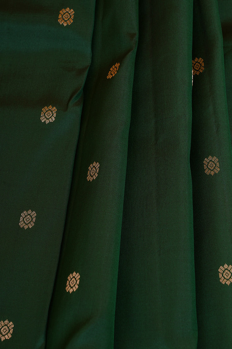 Green with Purple with Kamalam Butta Lightweight Kanchipuram Saree