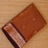 Mustard with Maroon with Butta Lightweight Kanchipuram