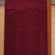 Mustard with Maroon with Butta Lightweight Kanchipuram