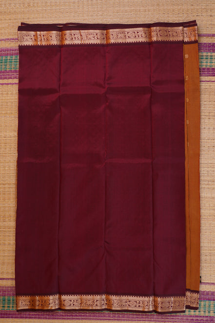 Mustard with Maroon with Butta Lightweight Kanchipuram