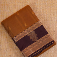 Mustard with Coffee Brown Lightweight Kanchipuram Saree