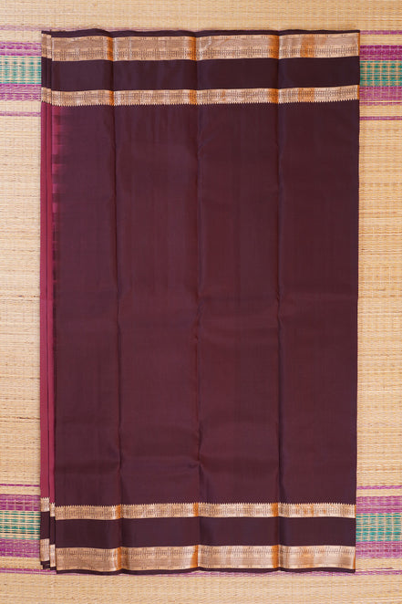 light magenta PInk with Coffee brown Lightweight Kanchipuram