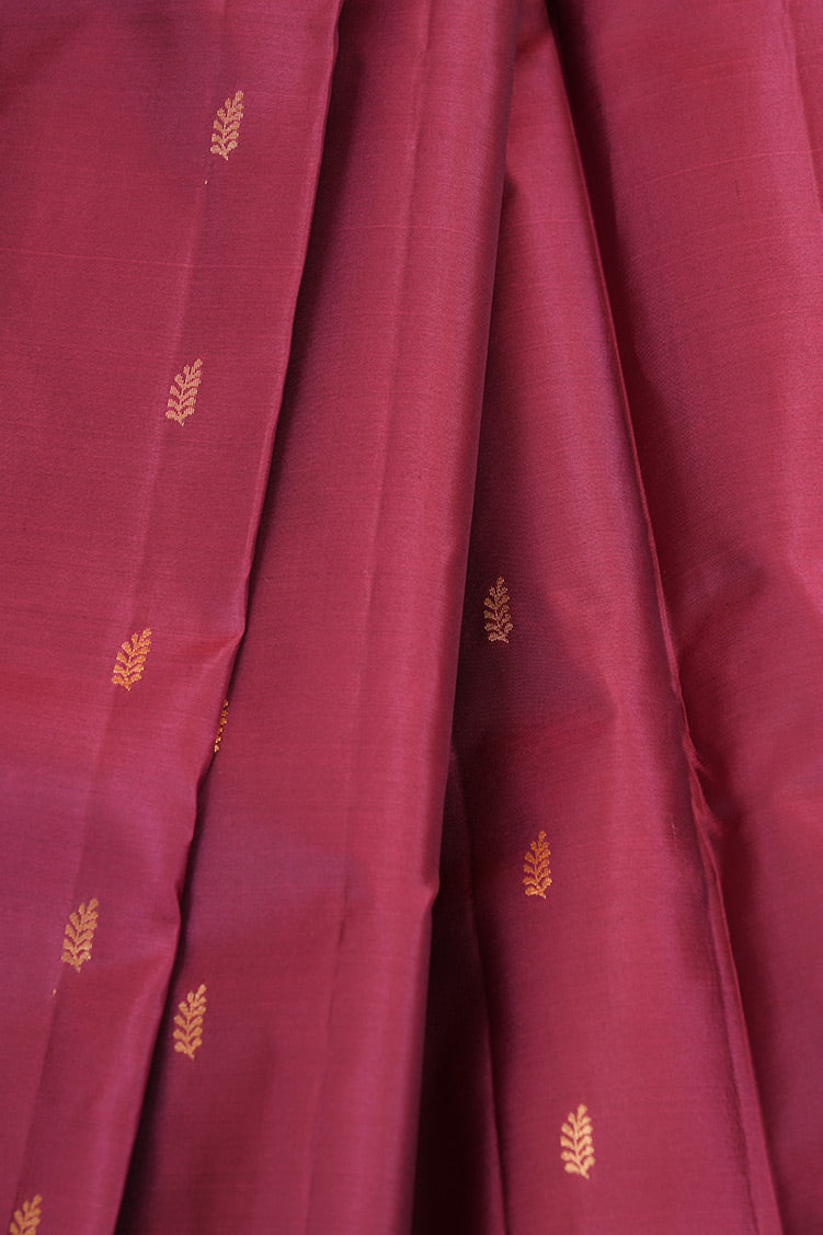 light magenta PInk with Coffee brown Lightweight Kanchipuram