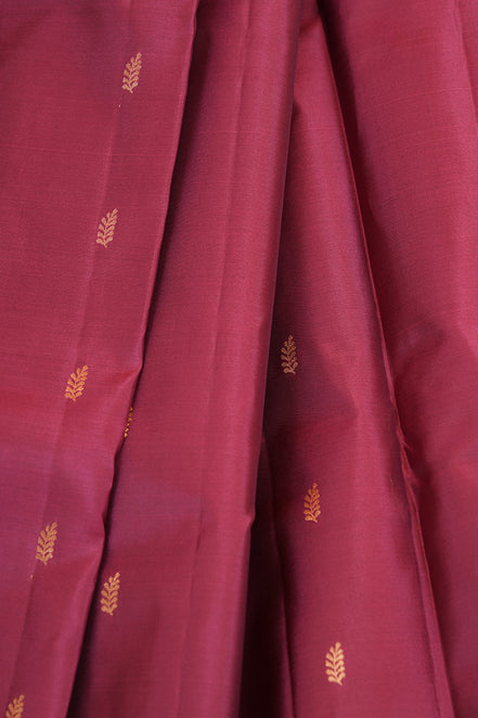 light magenta PInk with Coffee brown Lightweight Kanchipuram