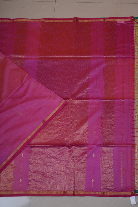 Pink Maheswari Handloom Silk Cotton Saree
