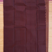 LIght chocolate with Dark Chocolate border Lightweight Kanchipuram Saree