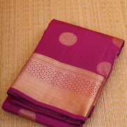 Dark Pink Monotone Lightweight Kanchipuram Silk Saree