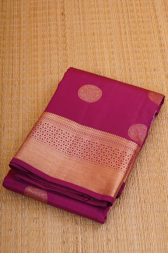 Dark Pink Monotone Lightweight Kanchipuram Silk Saree