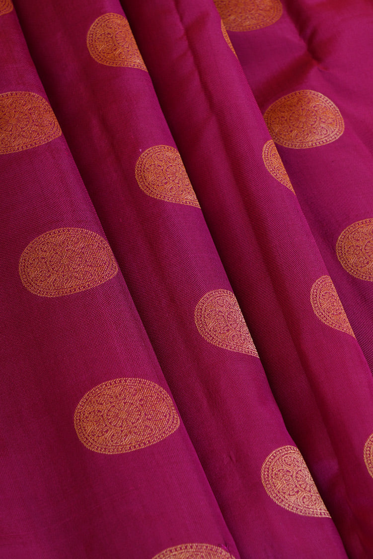 Dark Pink Monotone Lightweight Kanchipuram Silk Saree