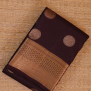 Coffee Brown Monotone Soft Silk Saree