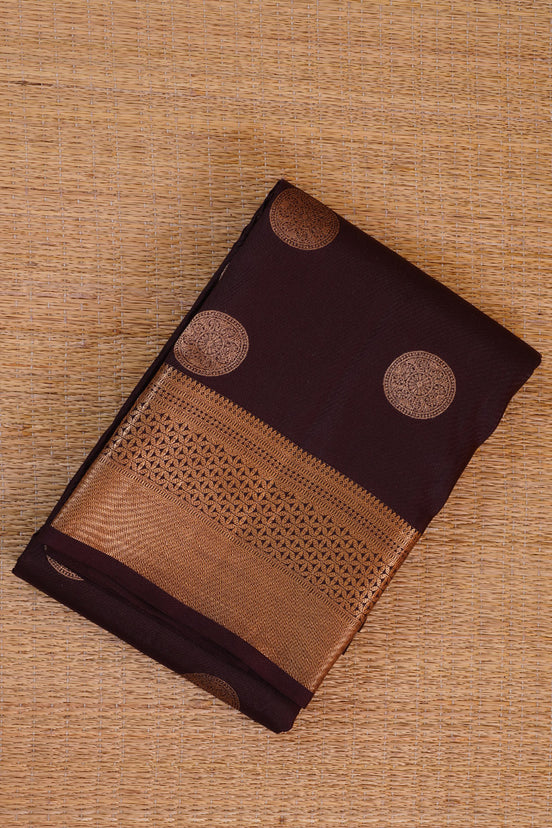 Coffee Brown Monotone Soft Silk Saree