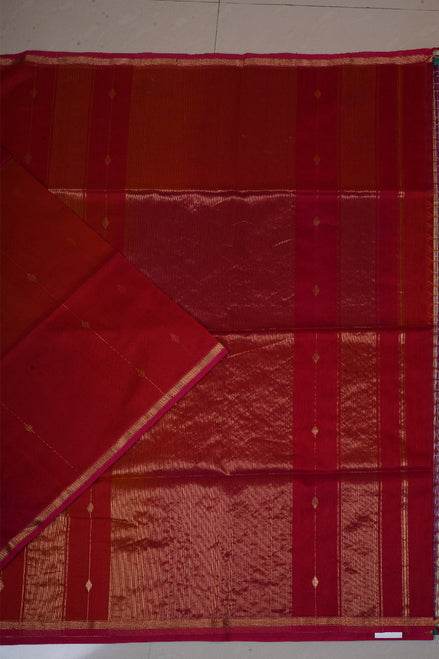 Red Maheswari Handloom Silk Cotton Saree