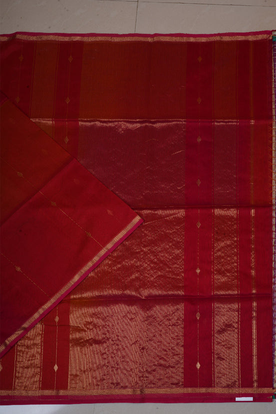 Red Maheswari Handloom Silk Cotton Saree