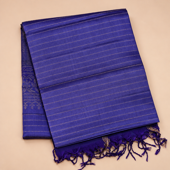 Purple Soft Silk Saree With Violet Borders