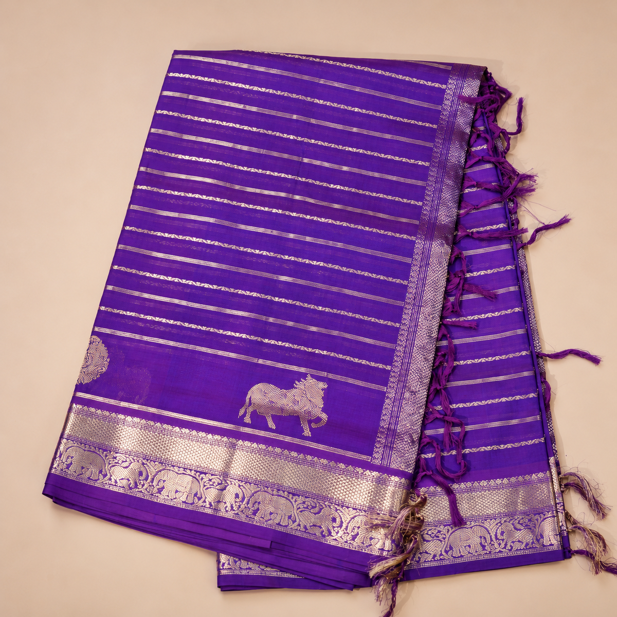 Violet Veldhari Nelli Mercerized Silkcotton Saree