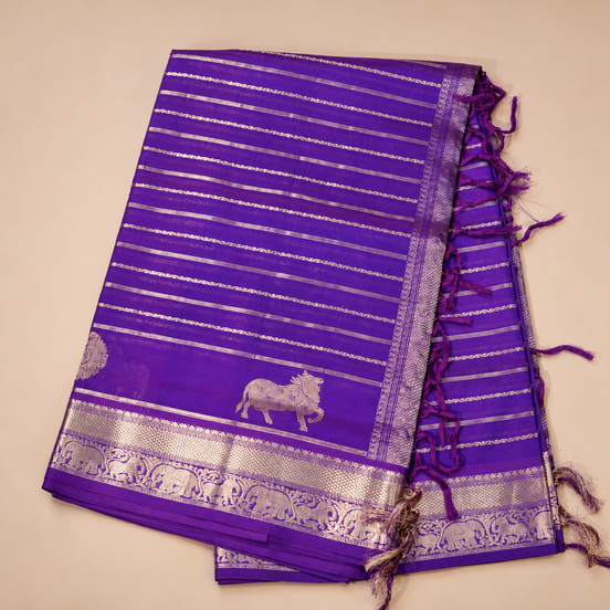 Violet Veldhari Nelli Mercerized Silkcotton Saree