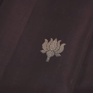 Coffe Brown Single Colour Saree With Lotus Butta