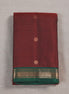Deep Maroon Silk Saree With Bottle Green Borders
