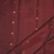 Deep Maroon Silk Saree With Bottle Green Borders