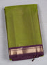 Leaf Green Silk Saree With Chocolate Brown Borders