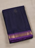 Navy Blue Softsik Saree With Purple Borders