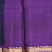 Navy Blue Softsik Saree With Purple Borders