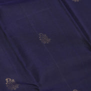 Navy Blue Softsik Saree With Purple Borders