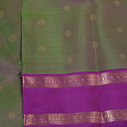 Green With Pink Shot Light Weight Kanchipuram Silk Saree With Magenta Borders