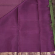 Green With Pink Shot Light Weight Kanchipuram Silk Saree With Magenta Borders