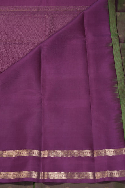 Green With Pink Shot Light Weight Kanchipuram Silk Saree With Magenta Borders