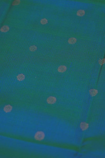 Peacock Blue Light Weight Kanchipuram Silk Saree With Magenta Borders