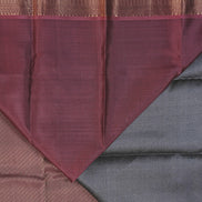 Ash Gray Soft Silk Saree With Mauve Colour Borders