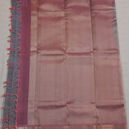 Ash Gray Soft Silk Saree With Mauve Colour Borders