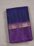 Dark Blue Softsilk Saree With Magenta Borders