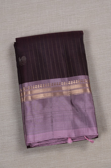 Coffee Brown softsilk saree with Mauve color borders