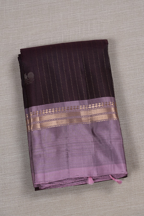 Coffee Brown softsilk saree with Mauve color borders