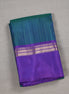 Peacock Blue Softsilk Saree With Magenta Borders