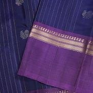Dark Blue Softsilk Saree With Magenta Borders