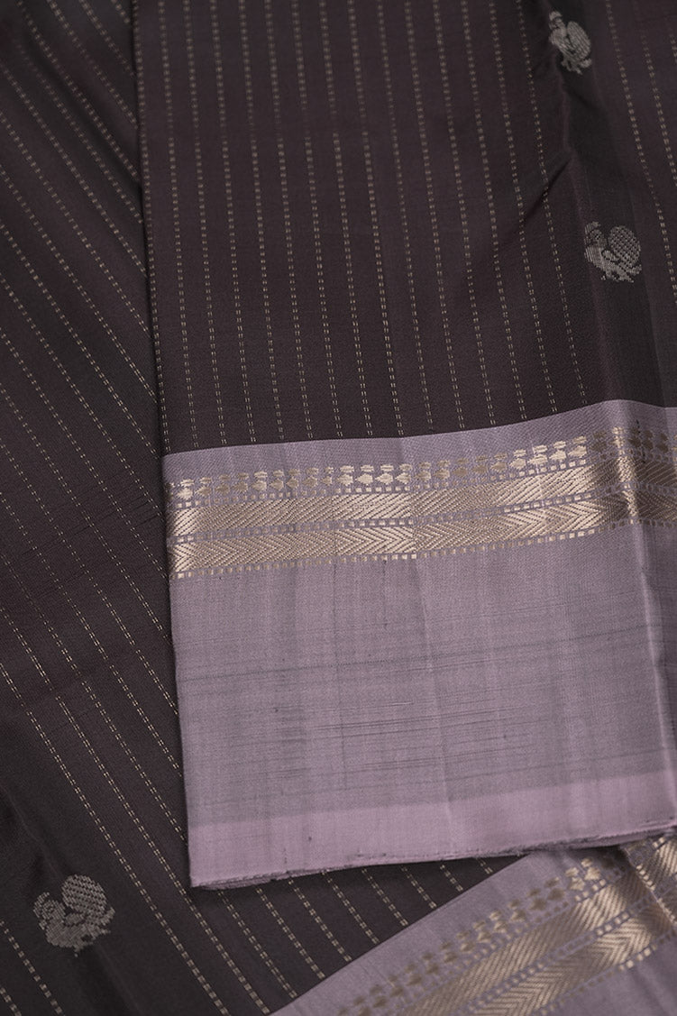 Coffee Brown softsilk saree with Mauve color borders