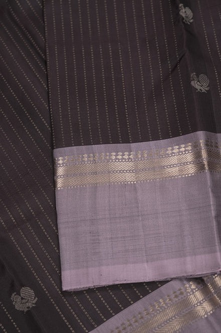 Coffee Brown softsilk saree with Mauve color borders