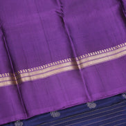 Dark Blue Softsilk Saree With Magenta Borders