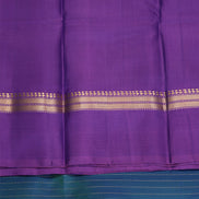 Peacock Blue Softsilk Saree With Magenta Borders