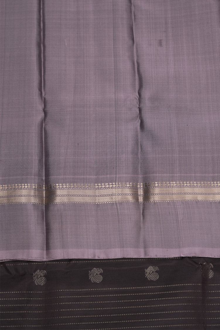 Coffee Brown softsilk saree with Mauve color borders