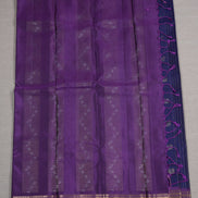 Dark Blue Softsilk Saree With Magenta Borders